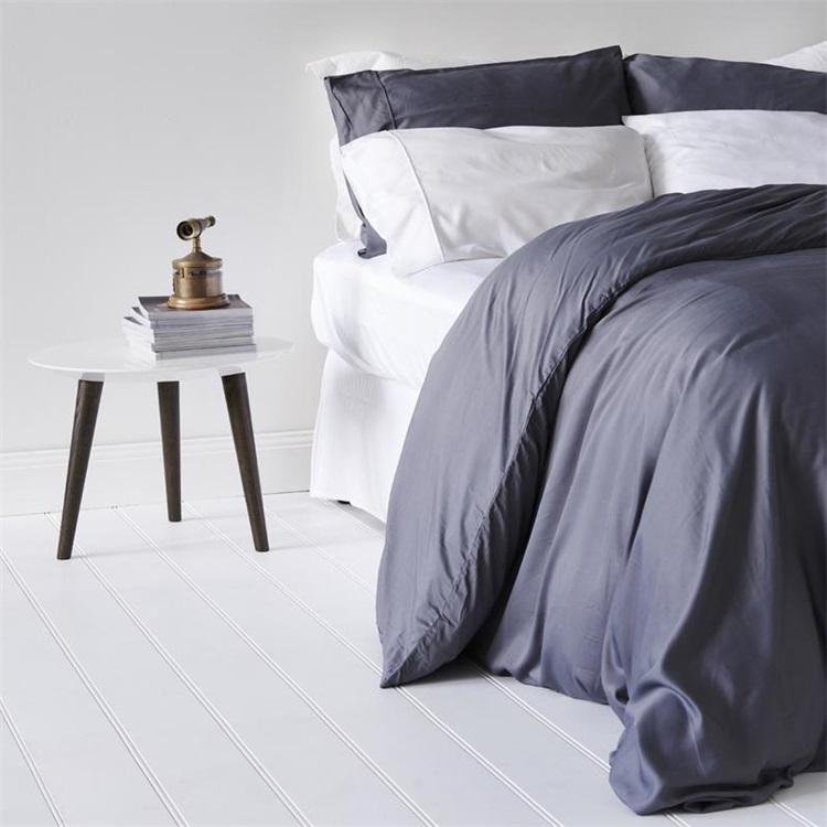 Innovative Dark Grey Bamboo Fiber Beddings Luxurious Silky 100% Viscose Bamboo Cooling Bed Sheet Set
