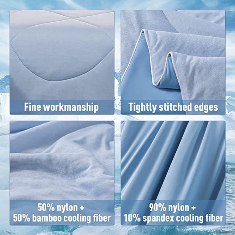Bamboo Fiber Fabric Duvet Insert 4-Season Comforter Leisure Duvet Insert Bedding Summer Quilts