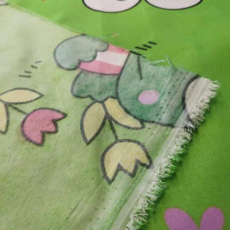 Customized 3D cartoon keroppi design disperse pigment printed 100 polyester bed sheet fabric cheap price