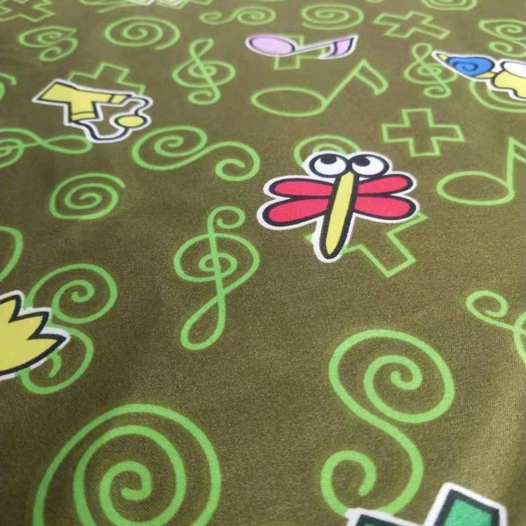 Customized 3D cartoon keroppi design disperse pigment printed 100 polyester bed sheet fabric cheap price