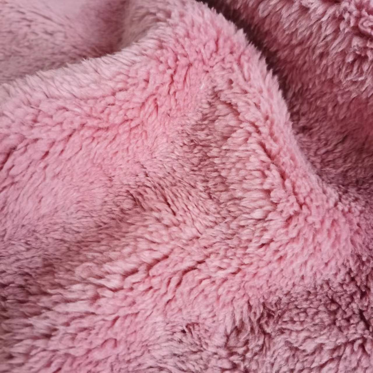 High End Knit 100% Polyester Soft Double Sided Velvet Sherpa Fleece Fabric For Warm Sweater Coat