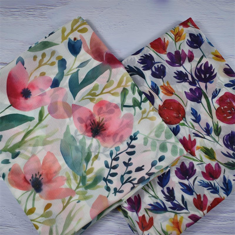 No moq custom printing chiffon satin organza fabric 100% Polyester Woven Digital Printing Crepe Chiffon Fabric