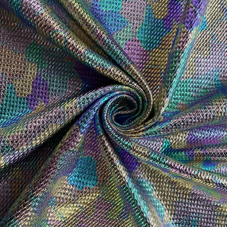 No MOQ metallic camouflage and rainbow wholesale bullet knit fabric by yard