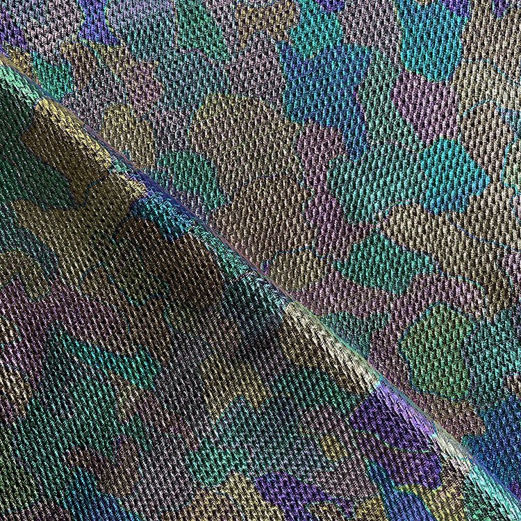 No MOQ metallic camouflage and rainbow wholesale bullet knit fabric by yard