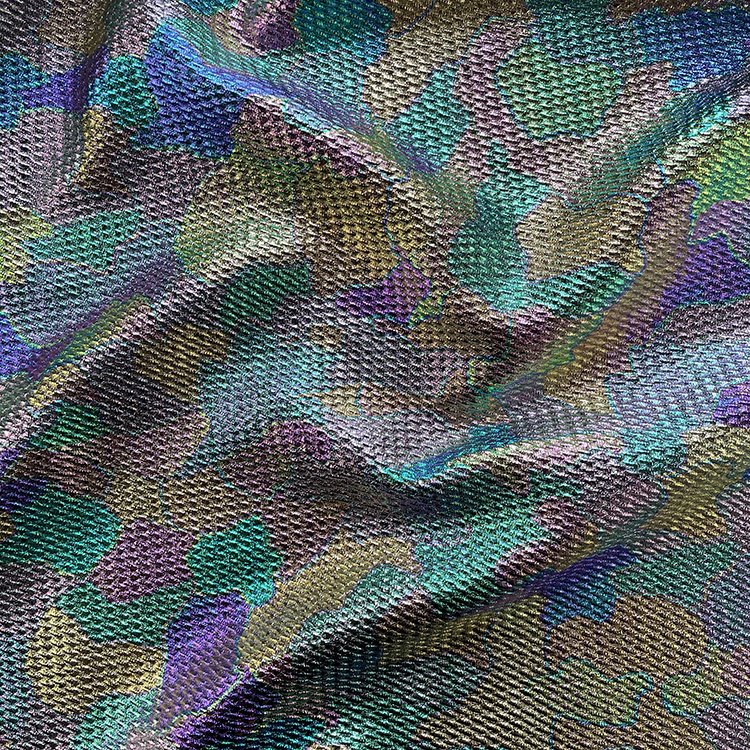 No MOQ metallic camouflage and rainbow wholesale bullet knit fabric by yard