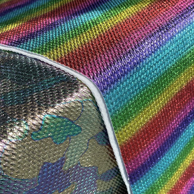 No MOQ metallic camouflage and rainbow wholesale bullet knit fabric by yard