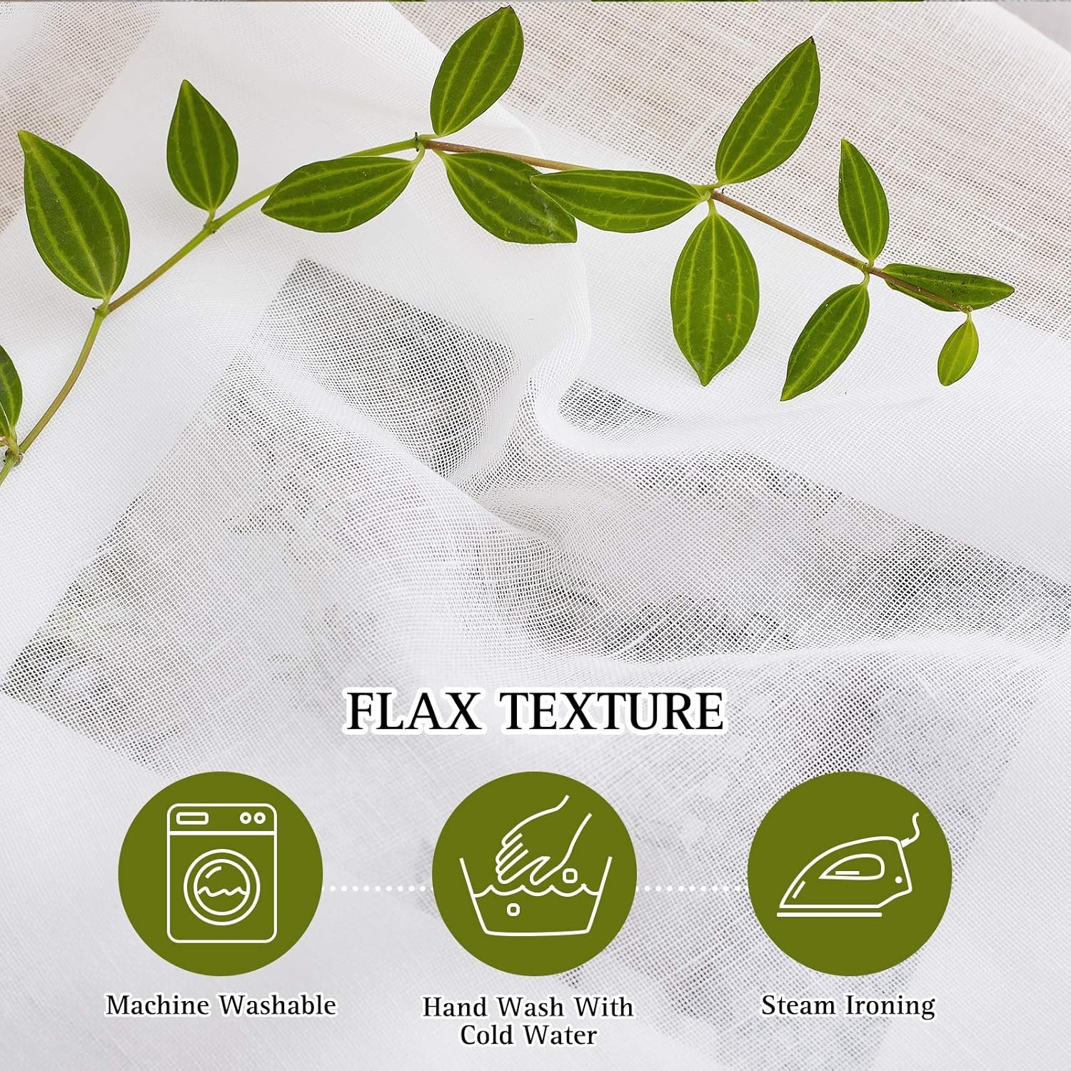 100% Organic Linen Fabric Solid Color Plain Woven Natural Flax Linen Drapes Sheer Window Curtains For The Living Room