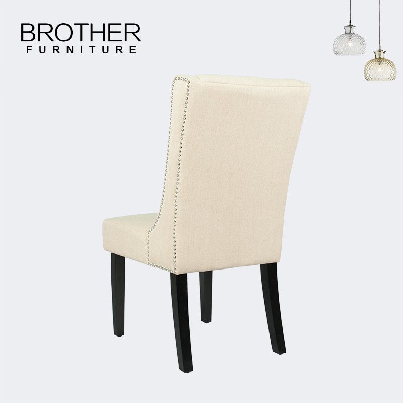 European Style luxury french style frame fabric tufted dining table white dining chair
