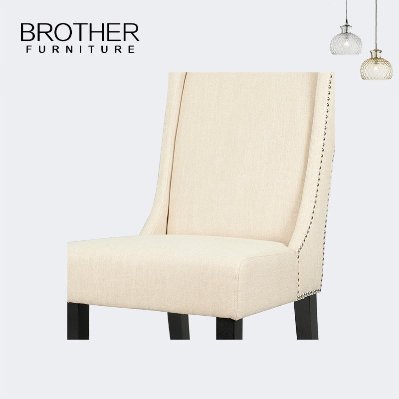 European Style luxury french style frame fabric tufted dining table white dining chair