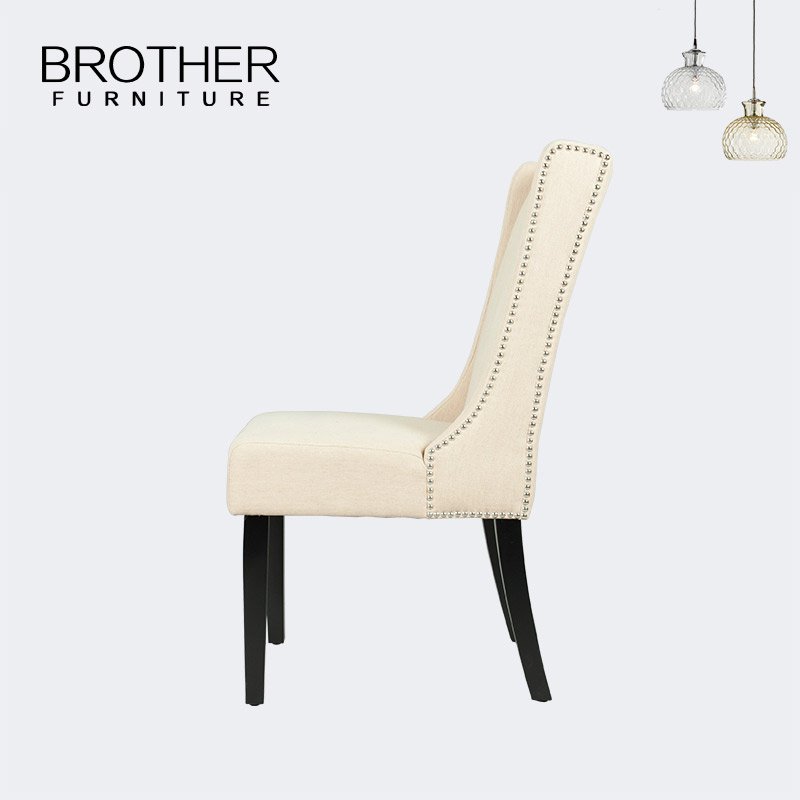 European Style luxury french style frame fabric tufted dining table white dining chair