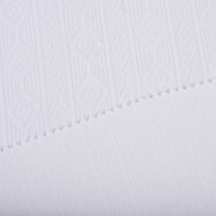Custom 100% polyester Fabric White color 225GSM jacquard Knitted fabric for clothing