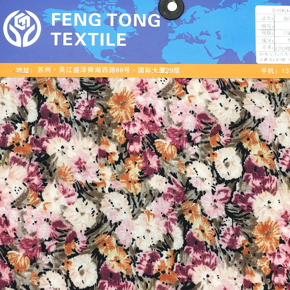 FT Custom matte silk satin 100% polyester printed 100polyest satin chiffon fabric for dress