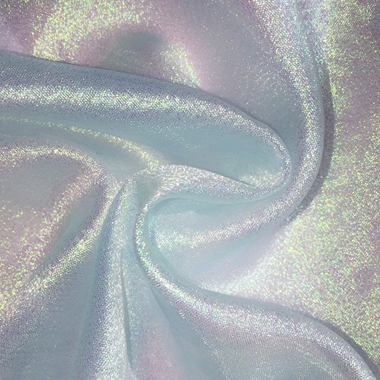Wholesale stage costume glitter tulle fabric roll free sample home deco fabric 100% polyester fabric shiny organza for dress