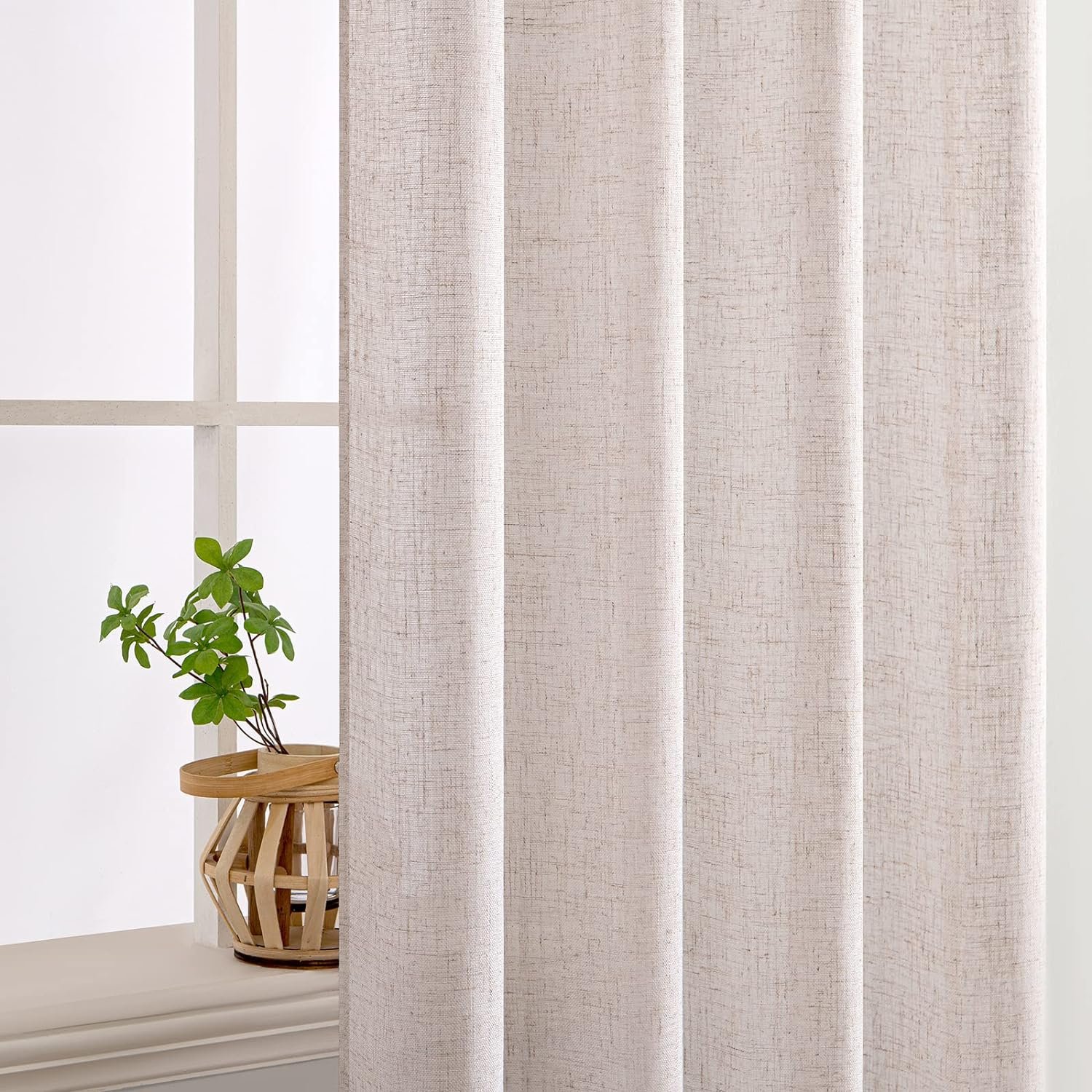 high quality 300cm width linen look curtain fabric polyester sheer curtain roll material fabric wholesale