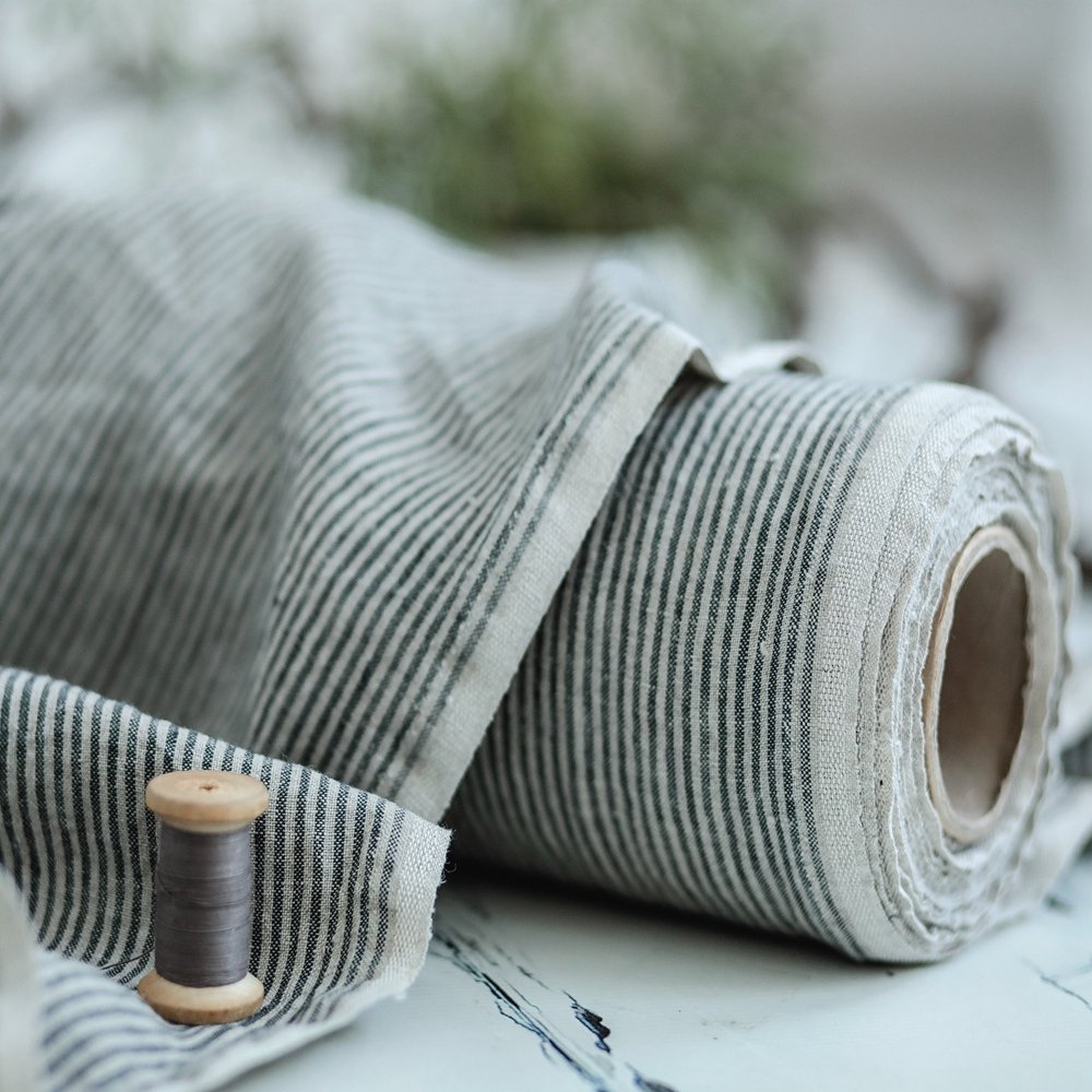 Vintage Washed Flax Linen Fabric, Stone washed Pure Linen Fabric