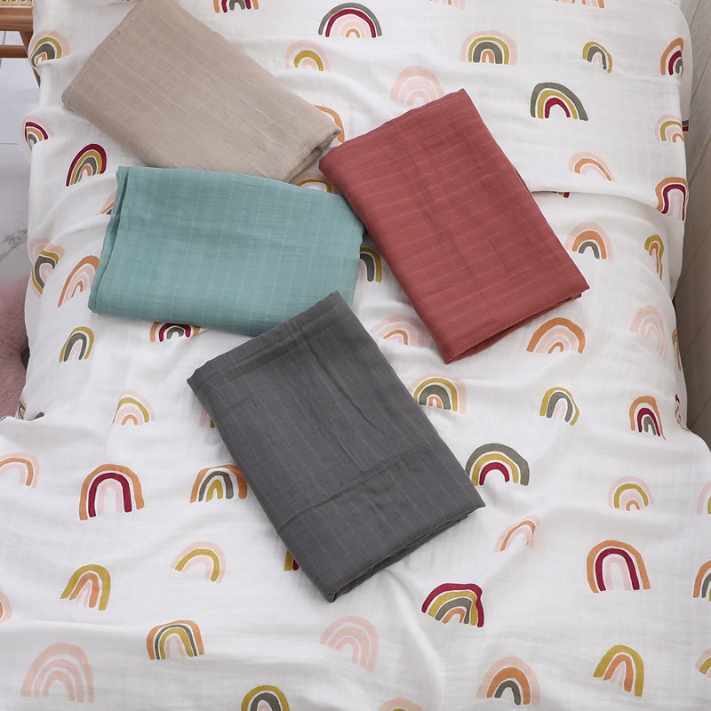 Muslin Swaddle Blankets for Girls and Boys Baby Receiving Blanket Solid Color Large Soft Bamboo Organic Cotton swaddling Wrap