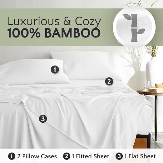 QDTEX Wholesale Luxury Cooling Breathable Soft Hand Feeling Bed Sheets Set 100% Organic Viscose Bamboo Bedding Set