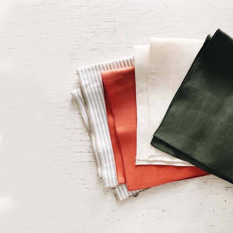 High Quality Stone Washed 100% Natural Color European Flax Linen Table Napkins Cheap Flax Napkin