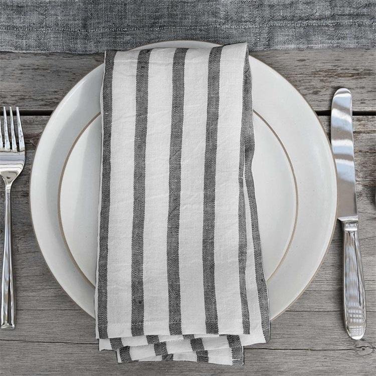 High Quality Stone Washed 100% Natural Color European Flax Linen Table Napkins Cheap Flax Napkin