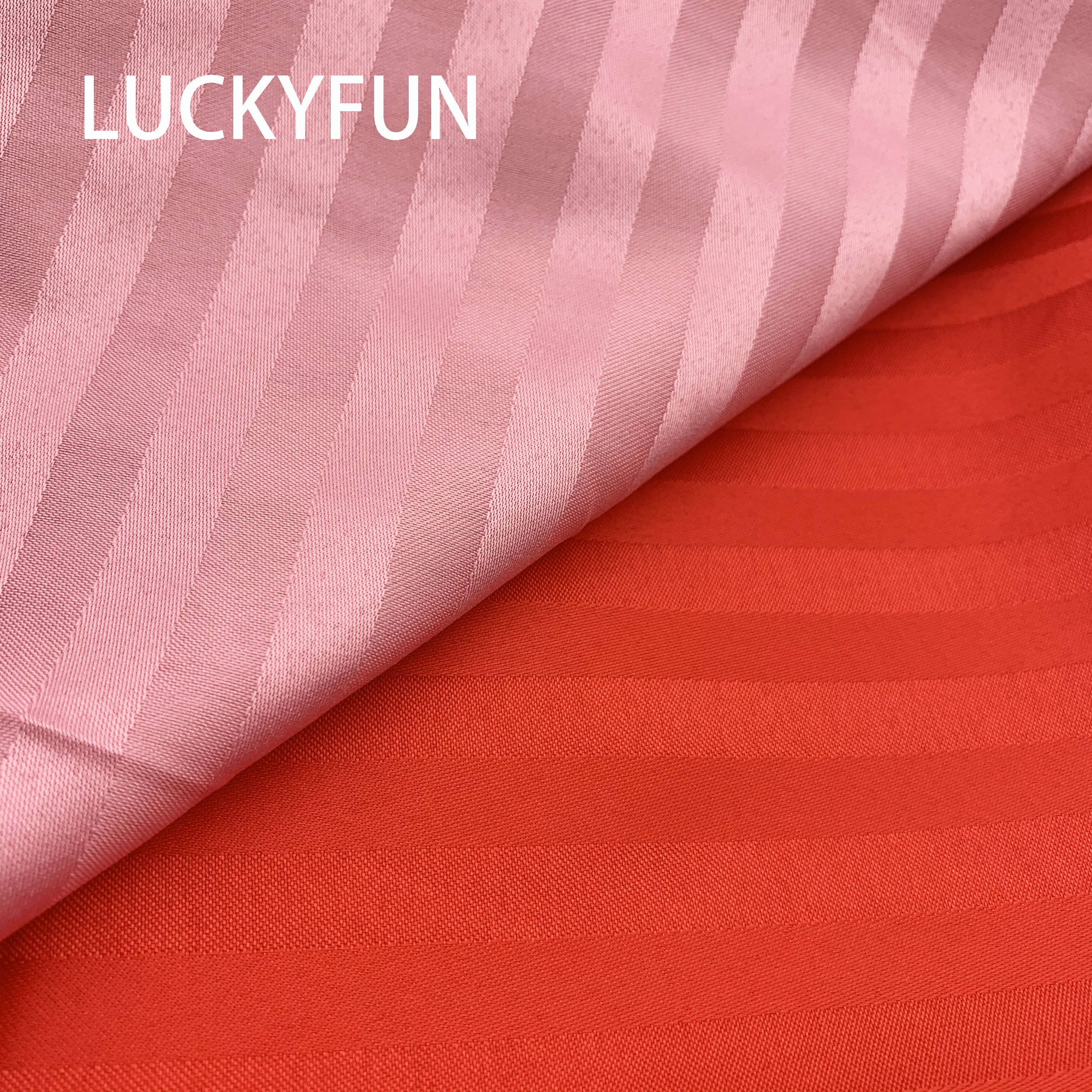 100% Polyester Satin Stripe fabric 250tc 300tc 330tc 400tc Hotel Bed linen Sheet