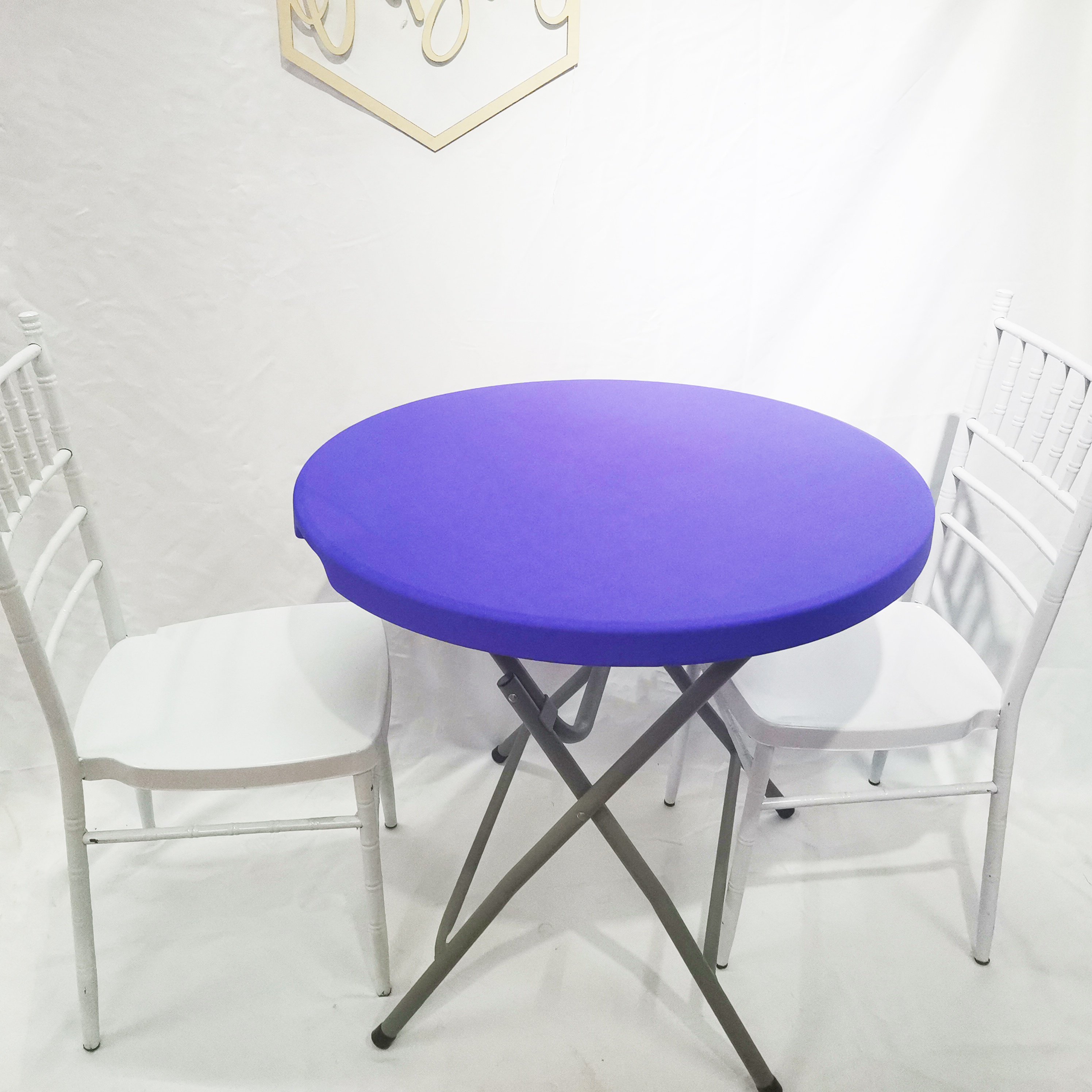 Wholesale Cheap Wedding Stretch Spandex Fabric Round Table Covers Topper Stretch Table Cover for Party Use