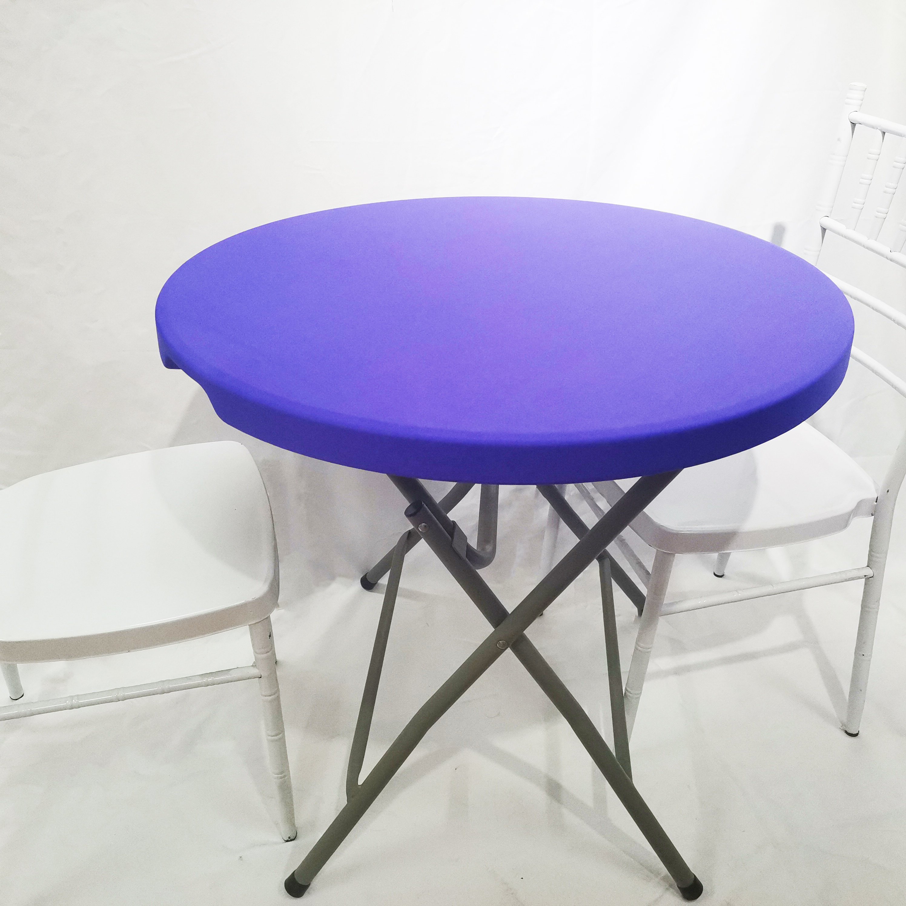 Wholesale Cheap Wedding Stretch Spandex Fabric Round Table Covers Topper Stretch Table Cover for Party Use