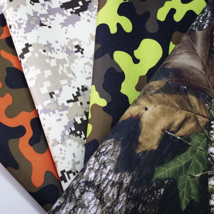 600d PU Coated Camouflage Polyester Printed Oxford Fabric