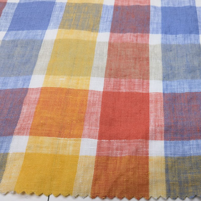 2024 New Custom Yarn Dyed 100% Pure French Linen Garment Fabric 100% Linen Fabric Clothing