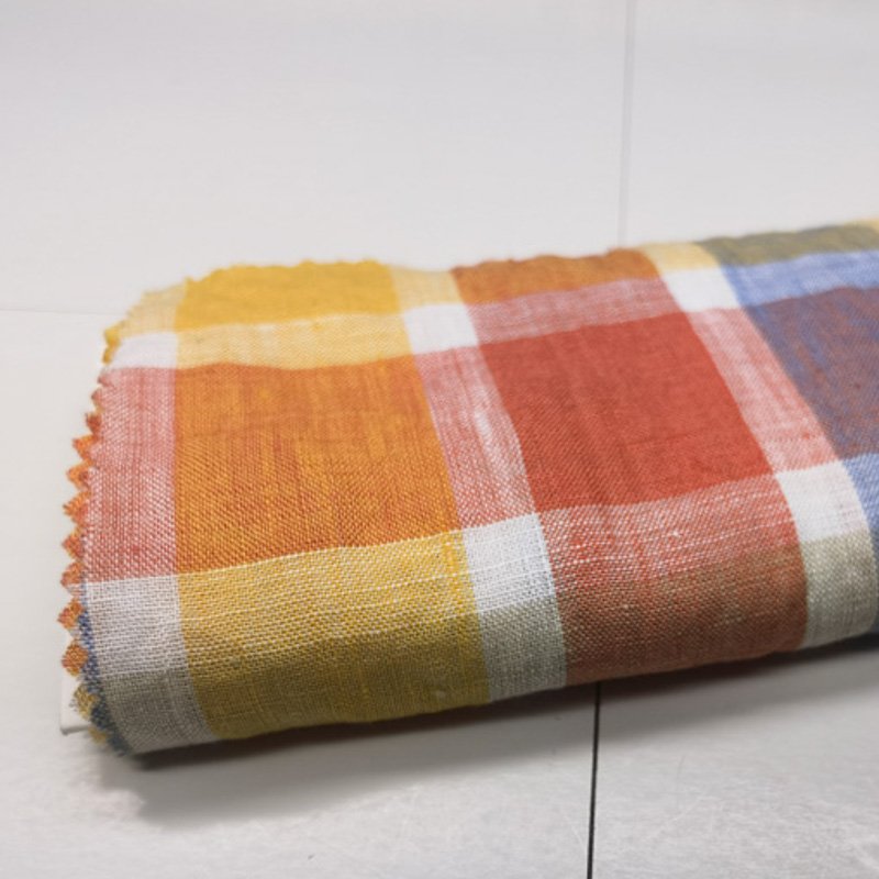 2024 New Custom Yarn Dyed 100% Pure French Linen Garment Fabric 100% Linen Fabric Clothing