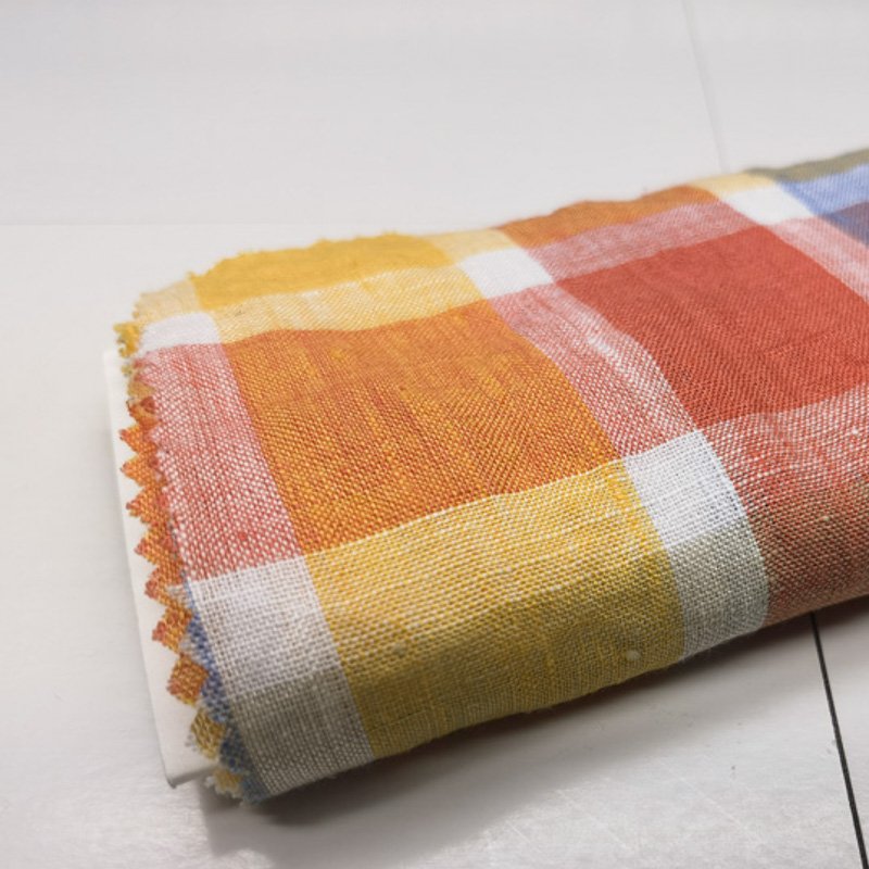2024 New Custom Yarn Dyed 100% Pure French Linen Garment Fabric 100% Linen Fabric Clothing