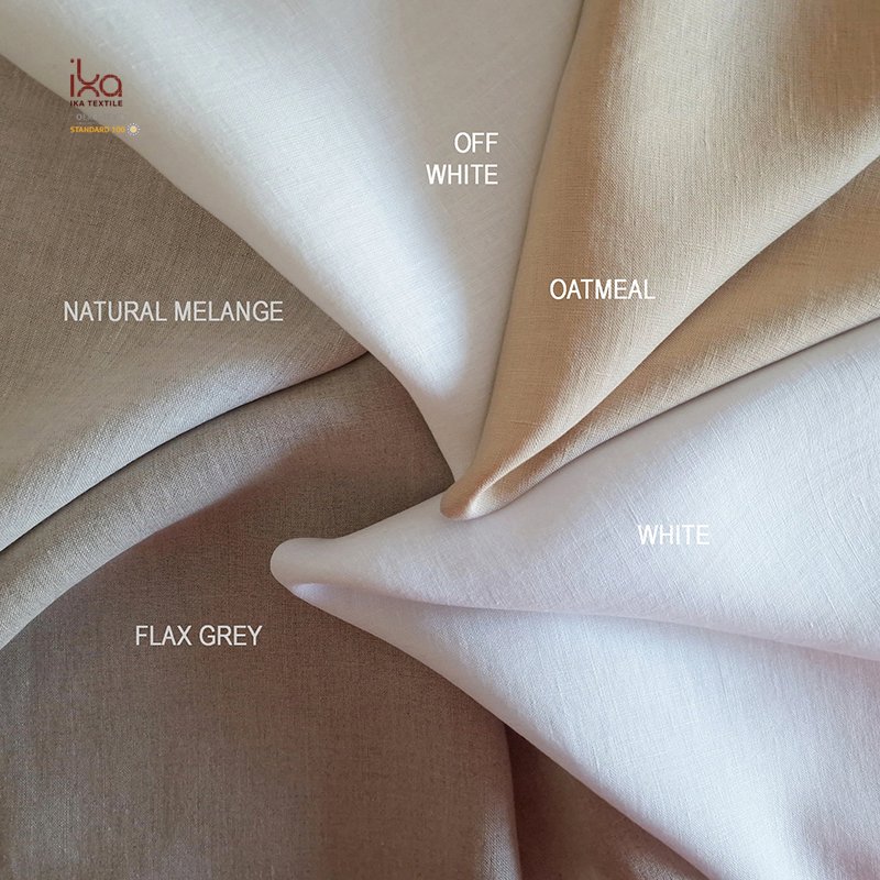 Yellow Orange Teal Grey Black Blue White Plain 100% Cotton Heavy Linen Fabric Roll For Blouse Dress Metallic Black Medium Weight