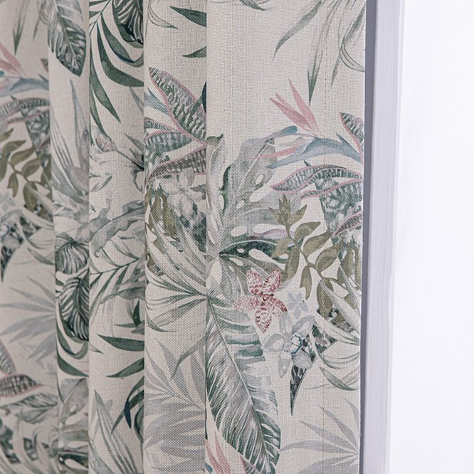 Home textile fabric linen look digital printing rainforest polyester blackout curtains thermal insulated for home