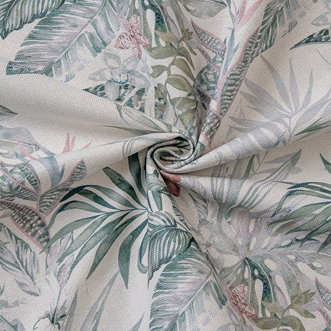 Home textile fabric linen look digital printing rainforest polyester blackout curtains thermal insulated for home