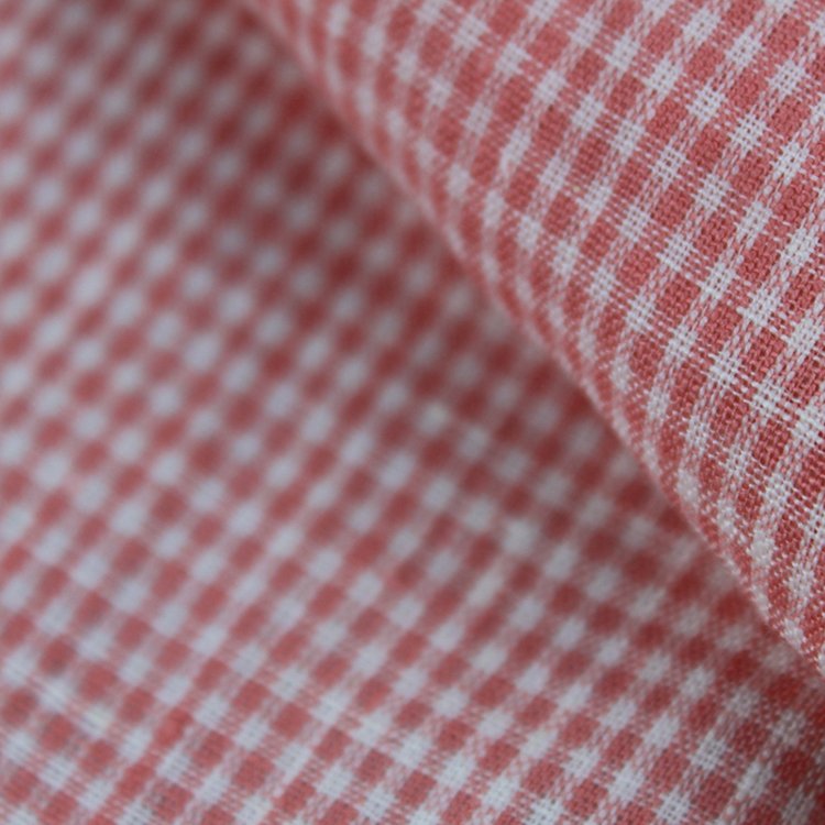 Pink Shrink-resistant Houndstooth Brocade Shirts Pure 100% Linen Solid Plaid Fabric Womens European Flax