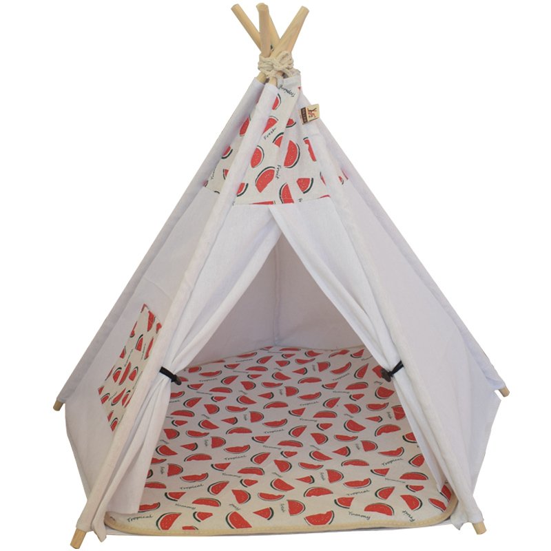 China Websites Factory Price Five Sticks Wholesale Pet Bed Teepee Tent House Dog Tent