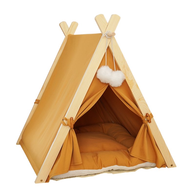 High Quality Pet Tent House Cat Bed Portable Teepee With Thick Cushion 6 Colors Available For Dog Puppy Excursion Outdoor Indoor