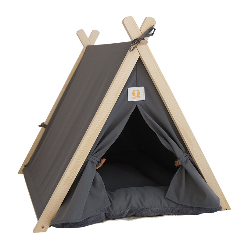 High Quality Pet Tent House Cat Bed Portable Teepee With Thick Cushion 6 Colors Available For Dog Puppy Excursion Outdoor Indoor