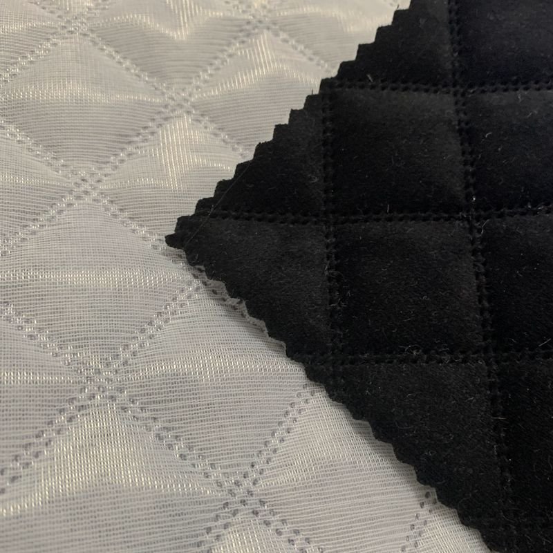 Bonded Ultrasonic Polyester Quilted Velvet Fabric for Sofa cushion