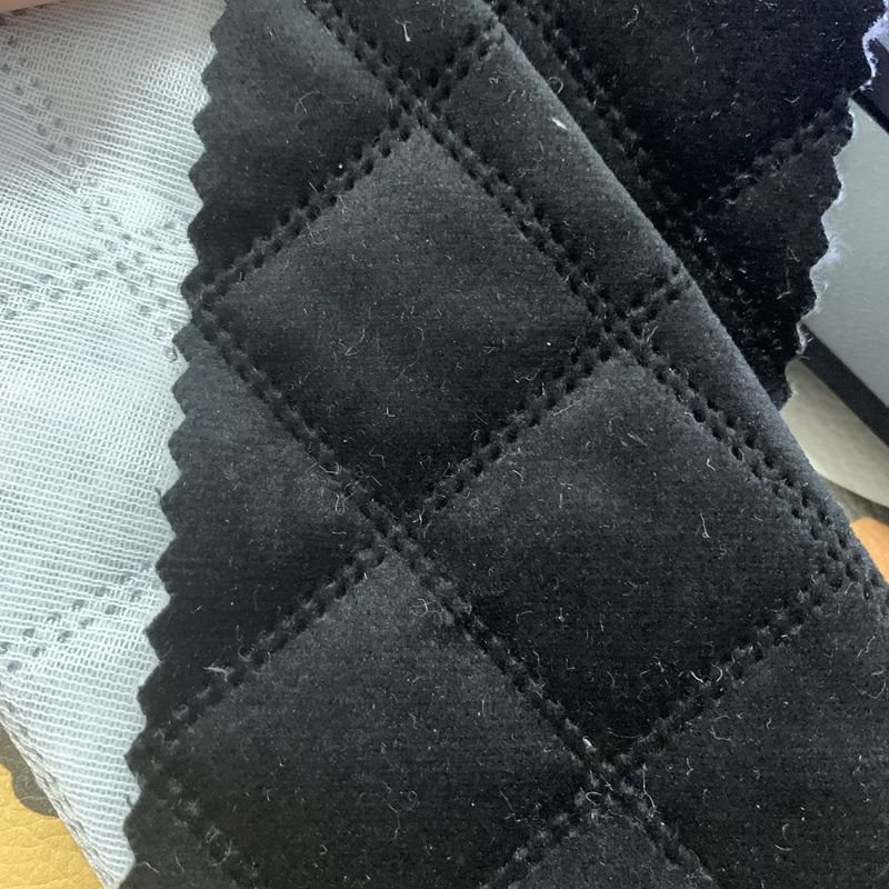 Bonded Ultrasonic Polyester Quilted Velvet Fabric for Sofa cushion