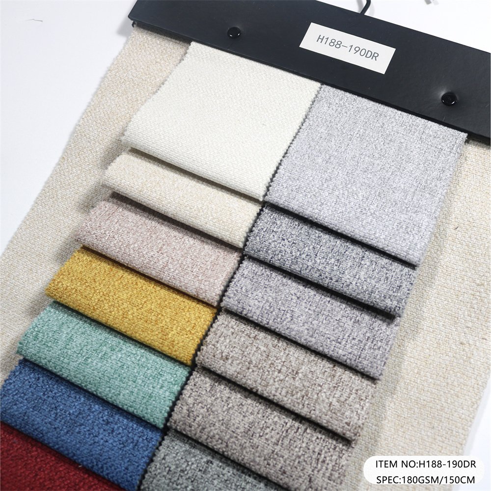 Home upholstery fabric linen sofa fabric material linen woven knitted fabric wholesale warp knitted chinese factory
