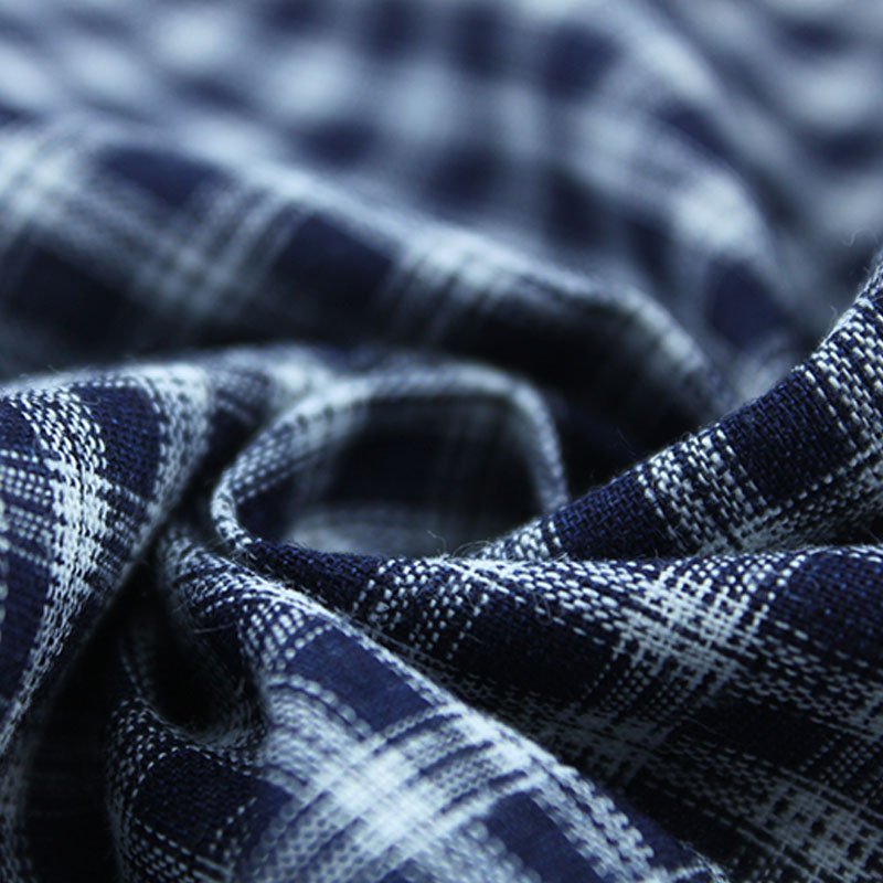 Wholesale customization High Quality Linen Cotton Yarn Dyed Check Fabric for Shirts or Garment
