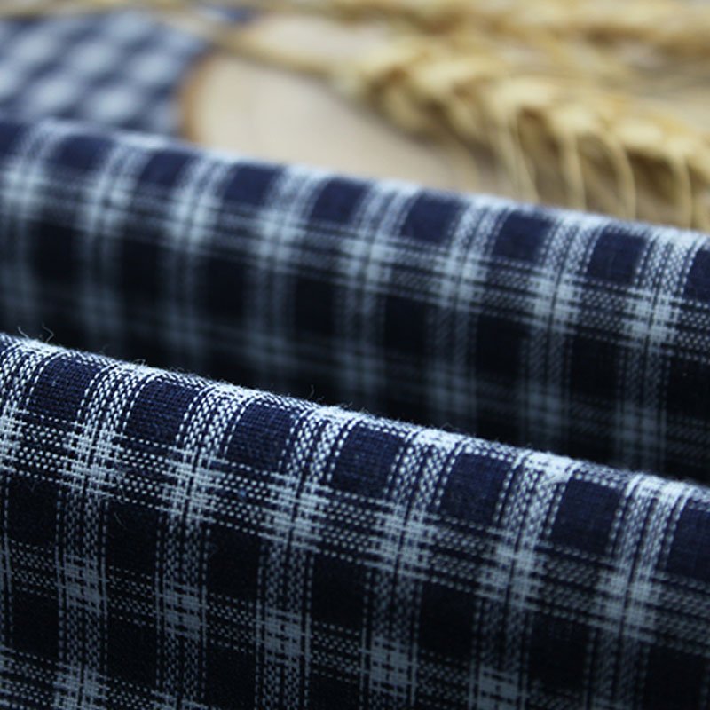 Wholesale customization High Quality Linen Cotton Yarn Dyed Check Fabric for Shirts or Garment