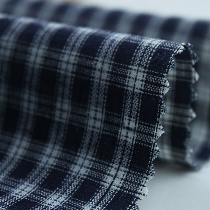 Wholesale customization High Quality Linen Cotton Yarn Dyed Check Fabric for Shirts or Garment