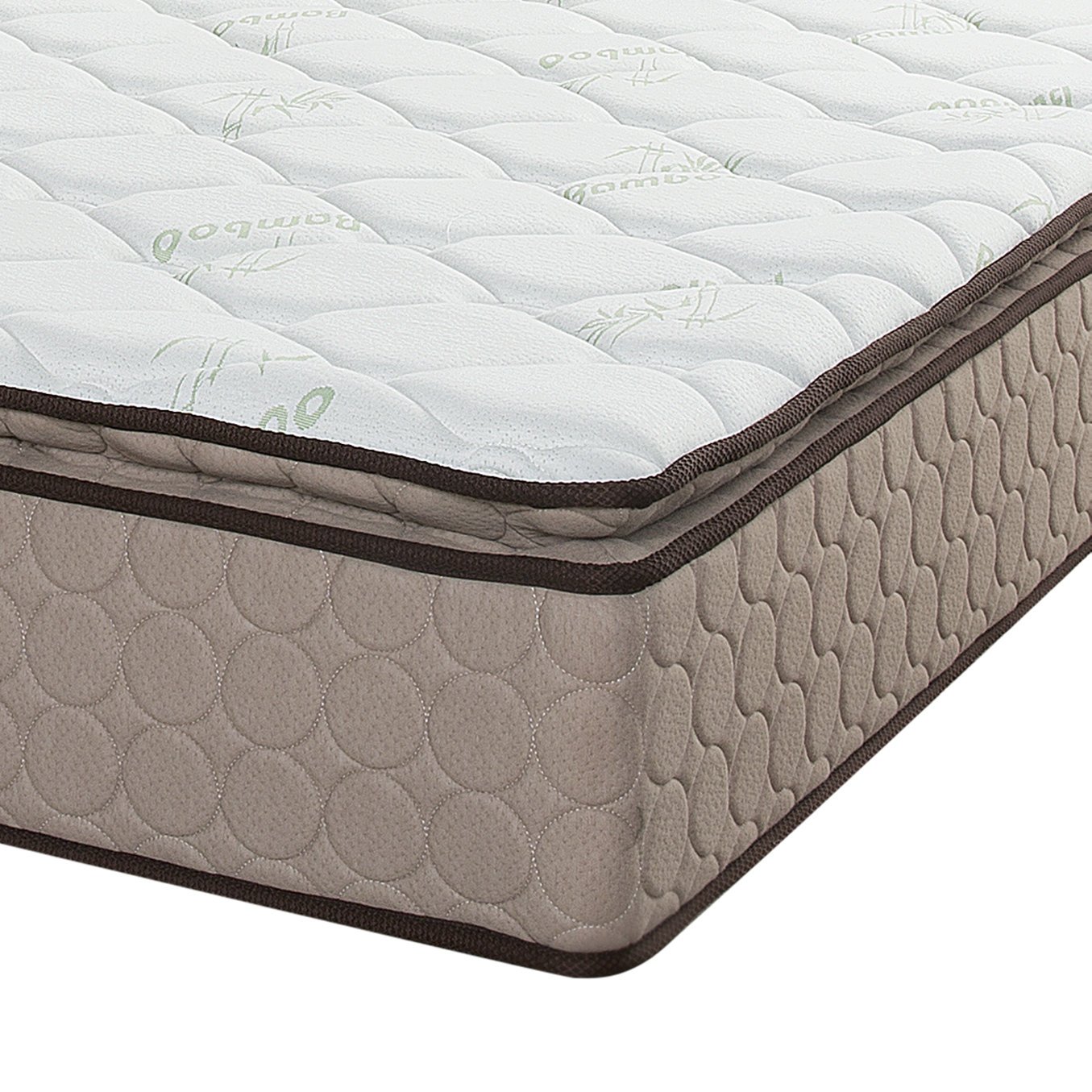 Comfortable Pillow Top Mattress Double Queen King Mattress Bed With Bamboo Fabric High Density Foam