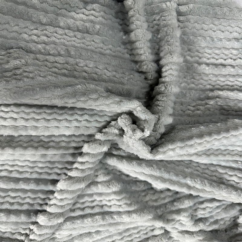 Custom OEM New Design Soft Cationic Jacquard Flannel Fabric For Pajamas Bathrobe Floor Mat Coat Blanket