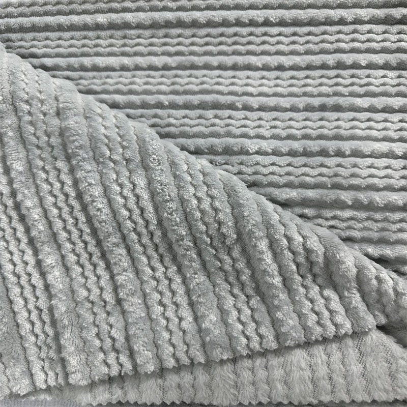 Custom OEM New Design Soft Cationic Jacquard Flannel Fabric For Pajamas Bathrobe Floor Mat Coat Blanket