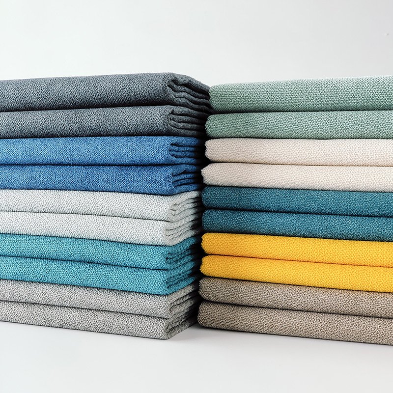 New Arrival 100% Polyester Textured Sofa Fabric Plain Weaved Upholstery Textiles for Furniture & Curtains