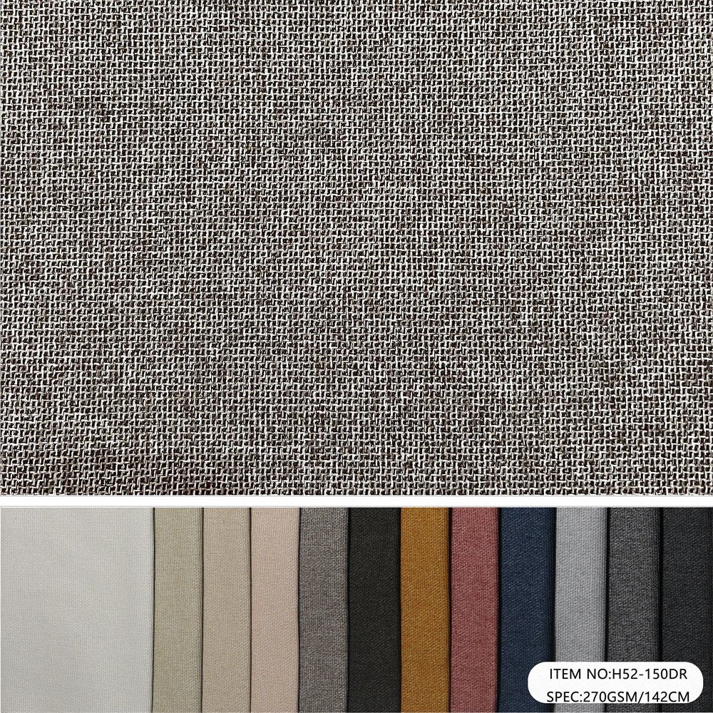 H52-150DR Yameifei Upholstery Sofa Couch Multicolor 260gsm Material Woven Faux Fake Linen Velvet Fabrics for Bedding