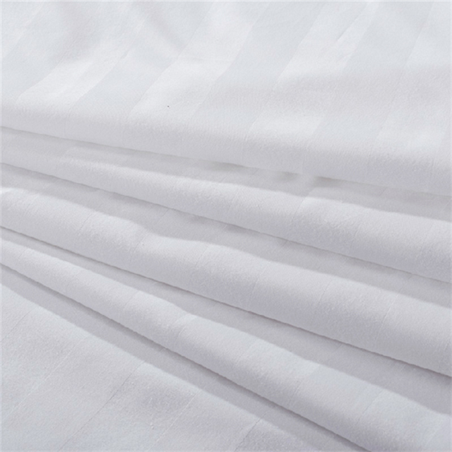 Hotel bed linen bedsheet fabric Luxury 100% cotton satin stripe fabric