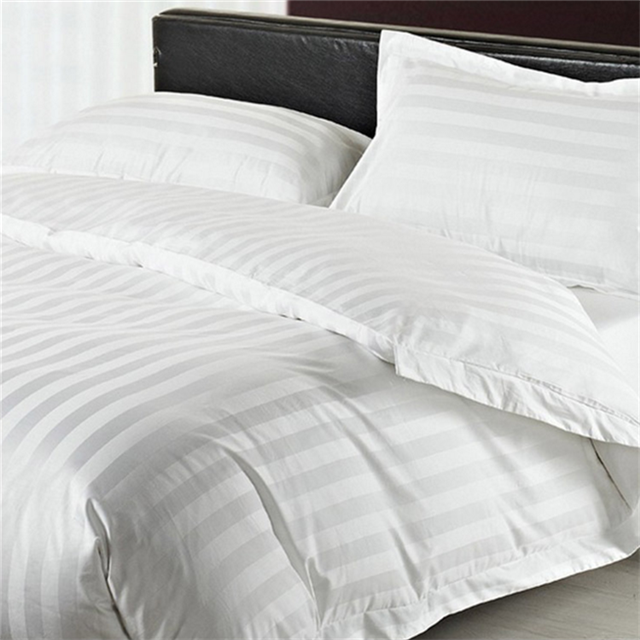 Hotel bed linen bedsheet fabric Luxury 100% cotton satin stripe fabric